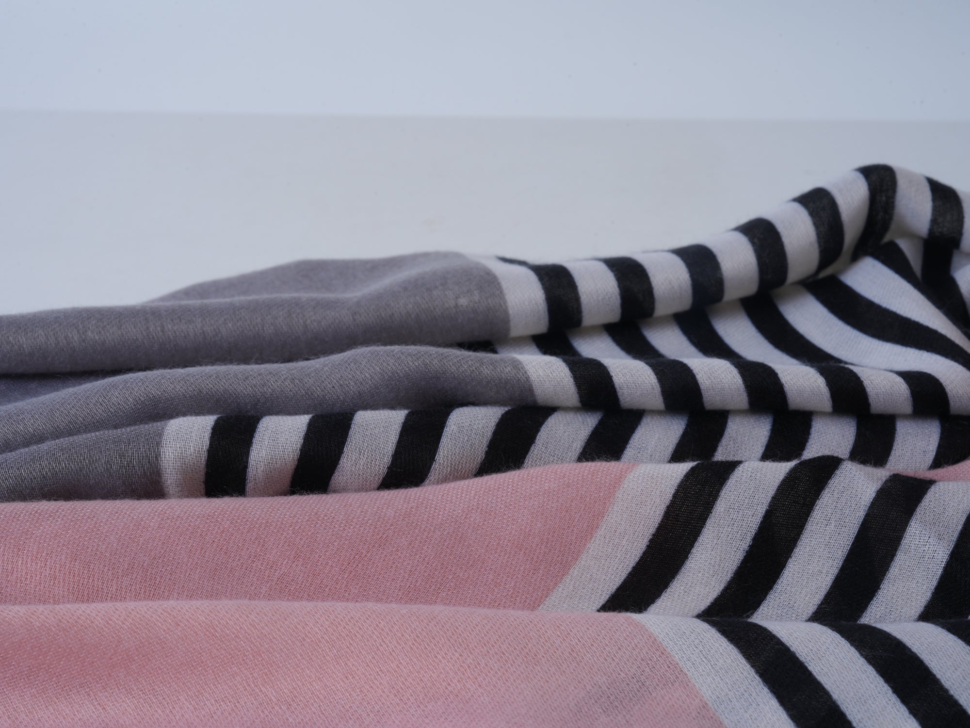 Blue Pink Satin Long Scarf