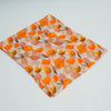 Orange Floral Gold-Stamped Thick Knit Long Scarf