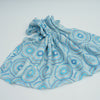 Blue Pattern Silver-Stamped Thick Knit Long Scarf