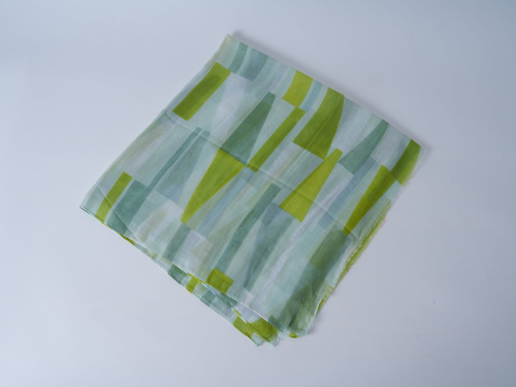 Lime Green Striped Thick Knit Long Scarf