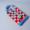 Knitted Phone Pouch – Plaid Dog