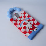 Knitted Phone Pouch – Plaid Dog