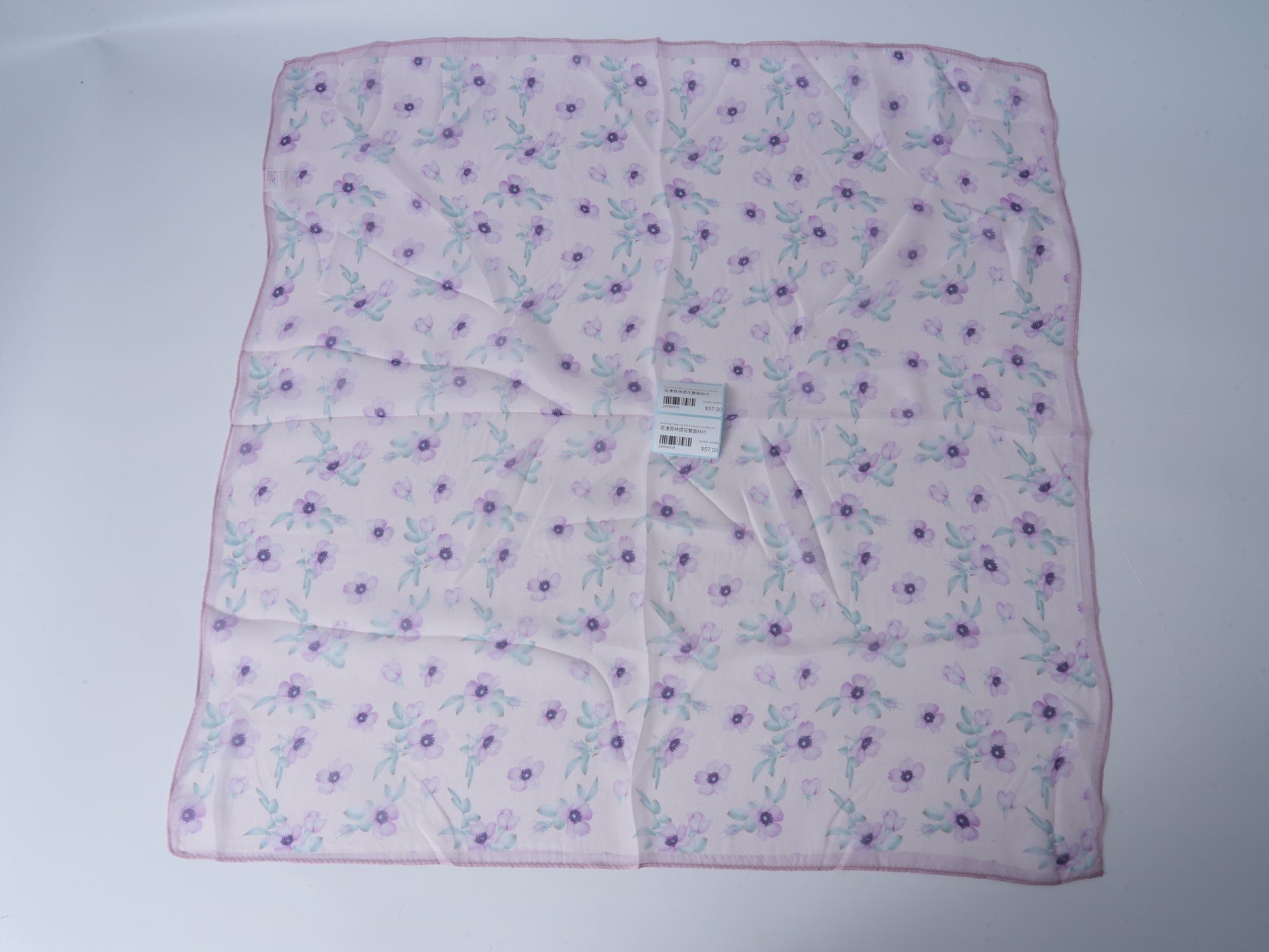 Blooming Flowers Double-Sided Jacquard Silk Scarf