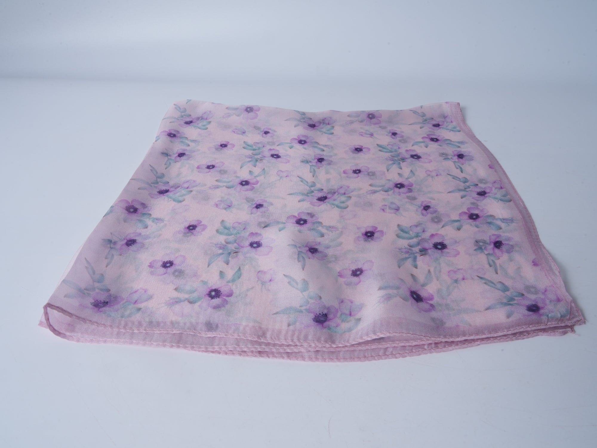 Blooming Flowers Double-Sided Jacquard Silk Scarf