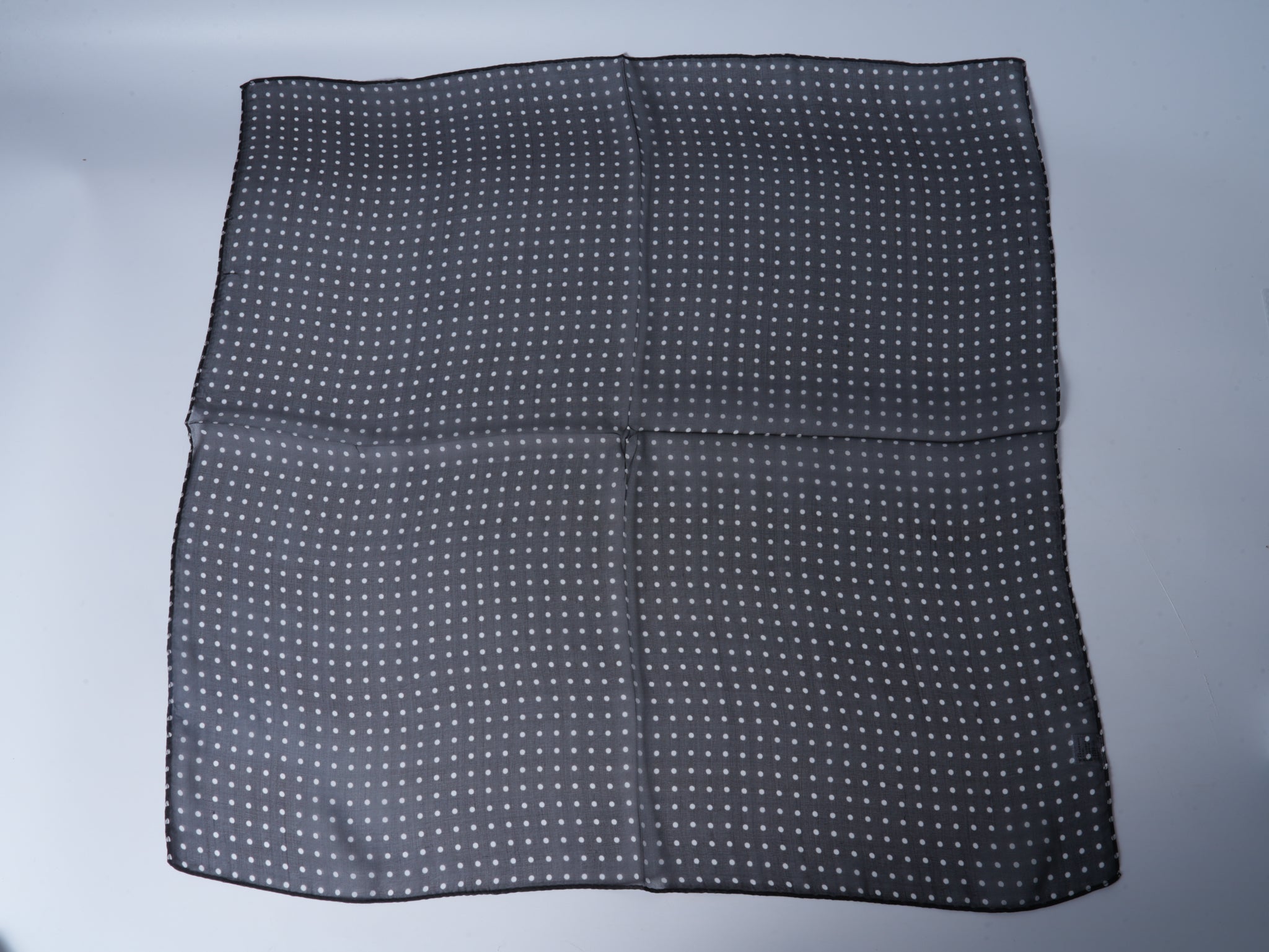 Chiffon Silk Polka Dot Scarf – Black