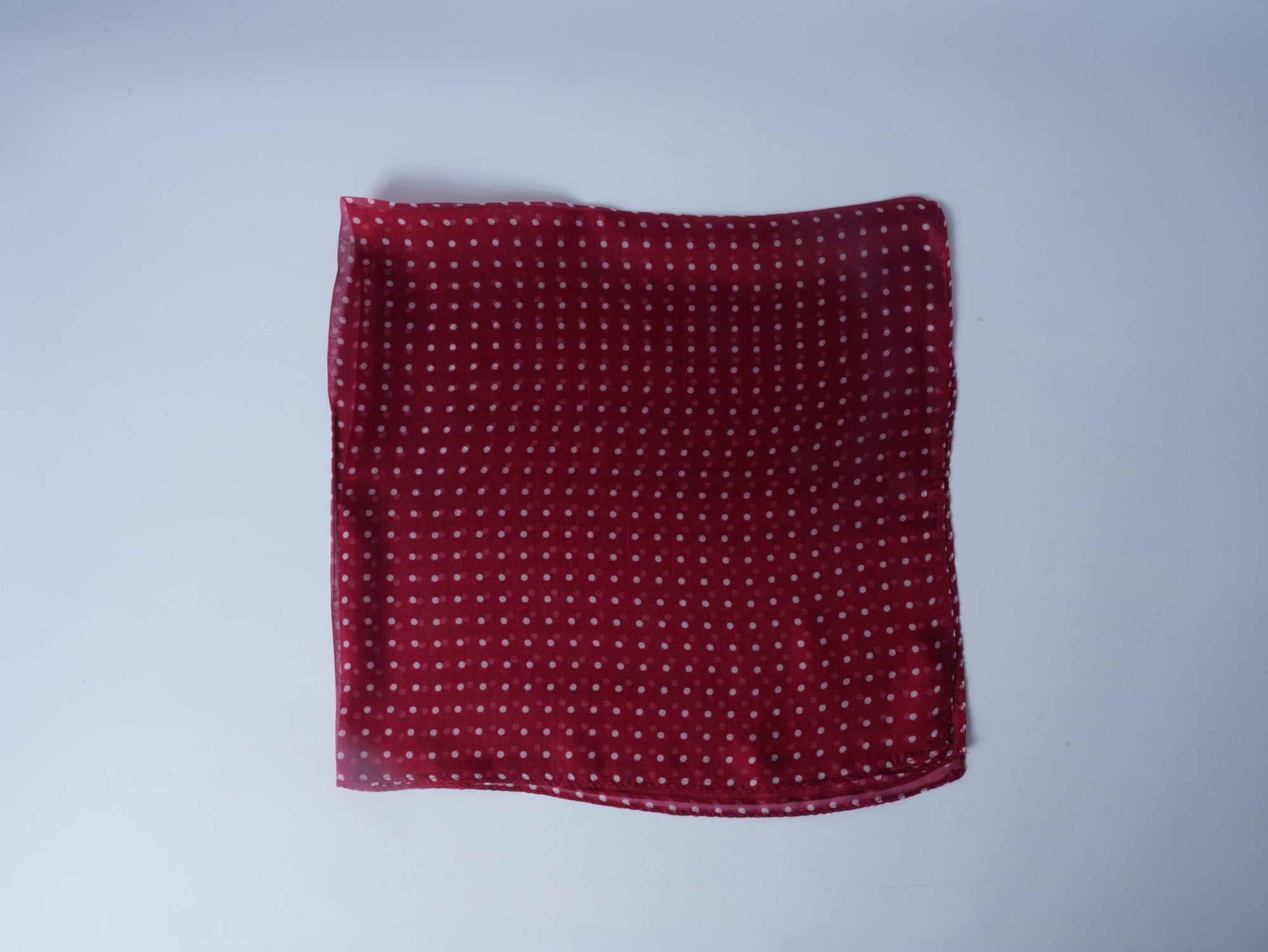 Chiffon Silk Polka Dot Scarf – Red