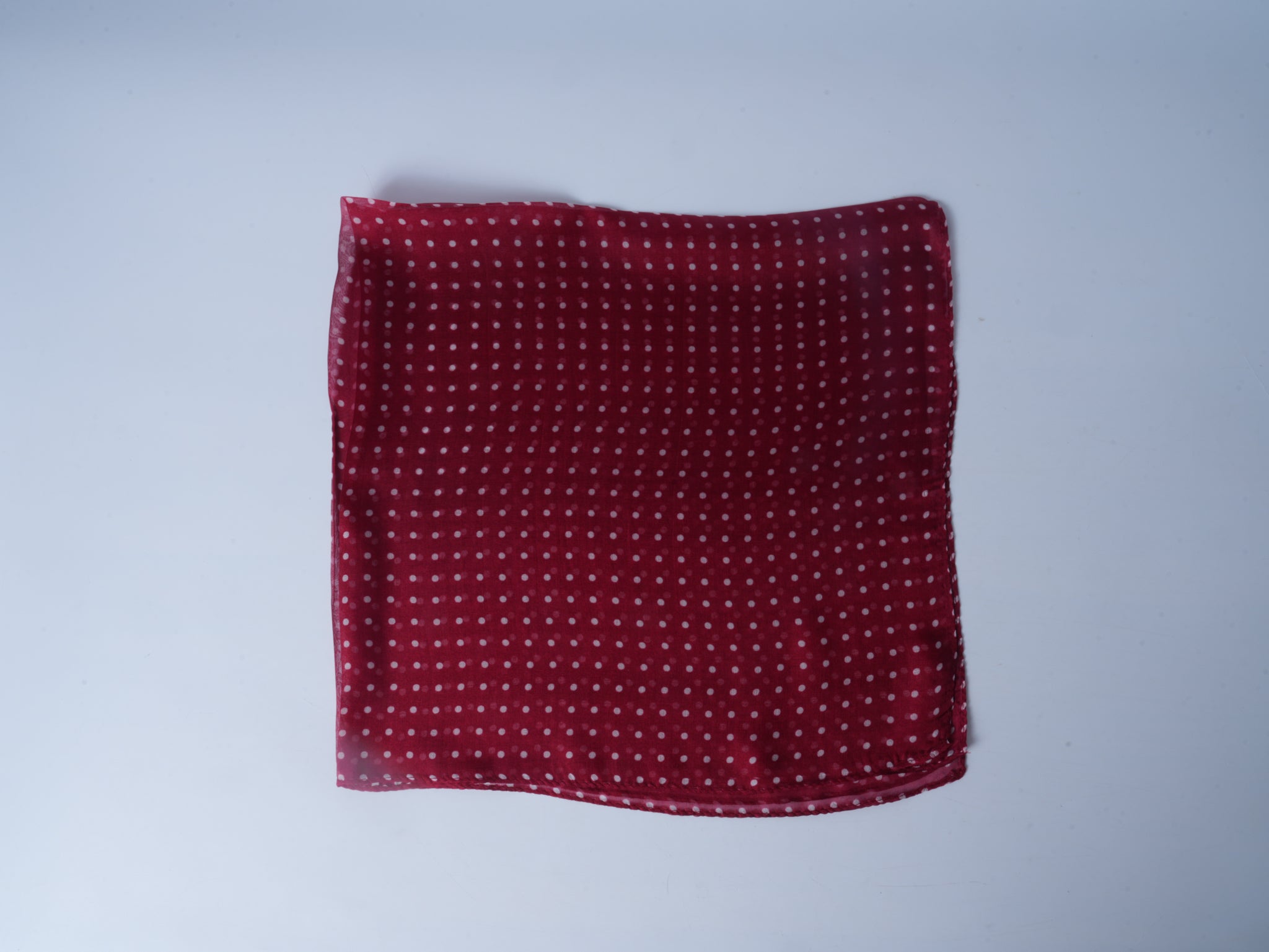 Chiffon Silk Polka Dot Scarf – Red