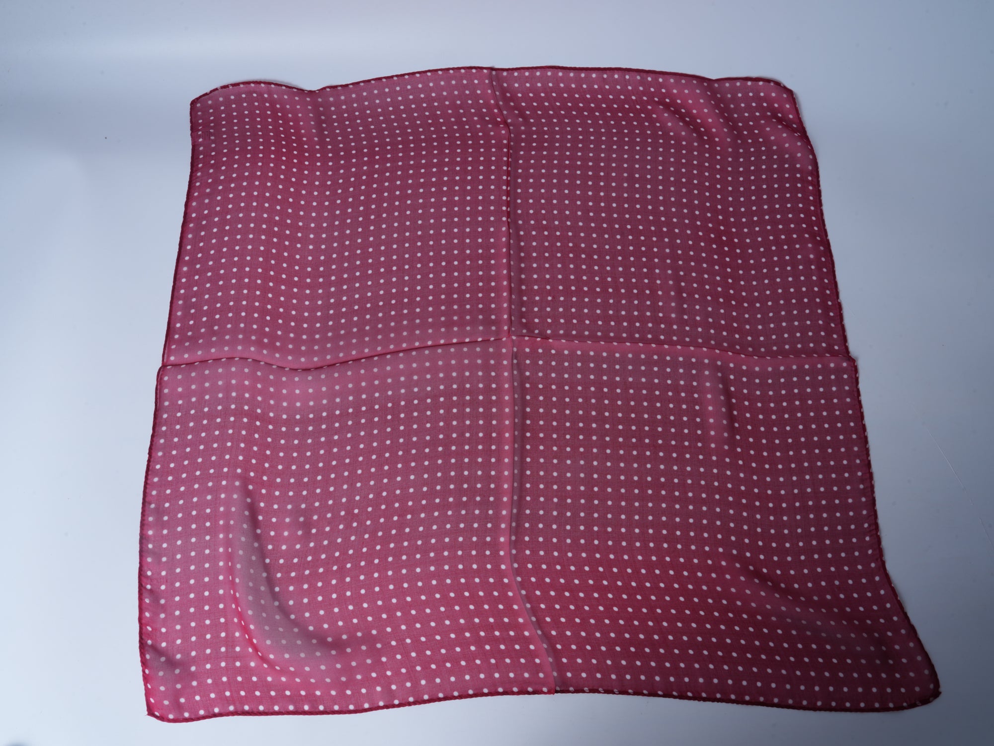 Chiffon Silk Polka Dot Scarf – Red