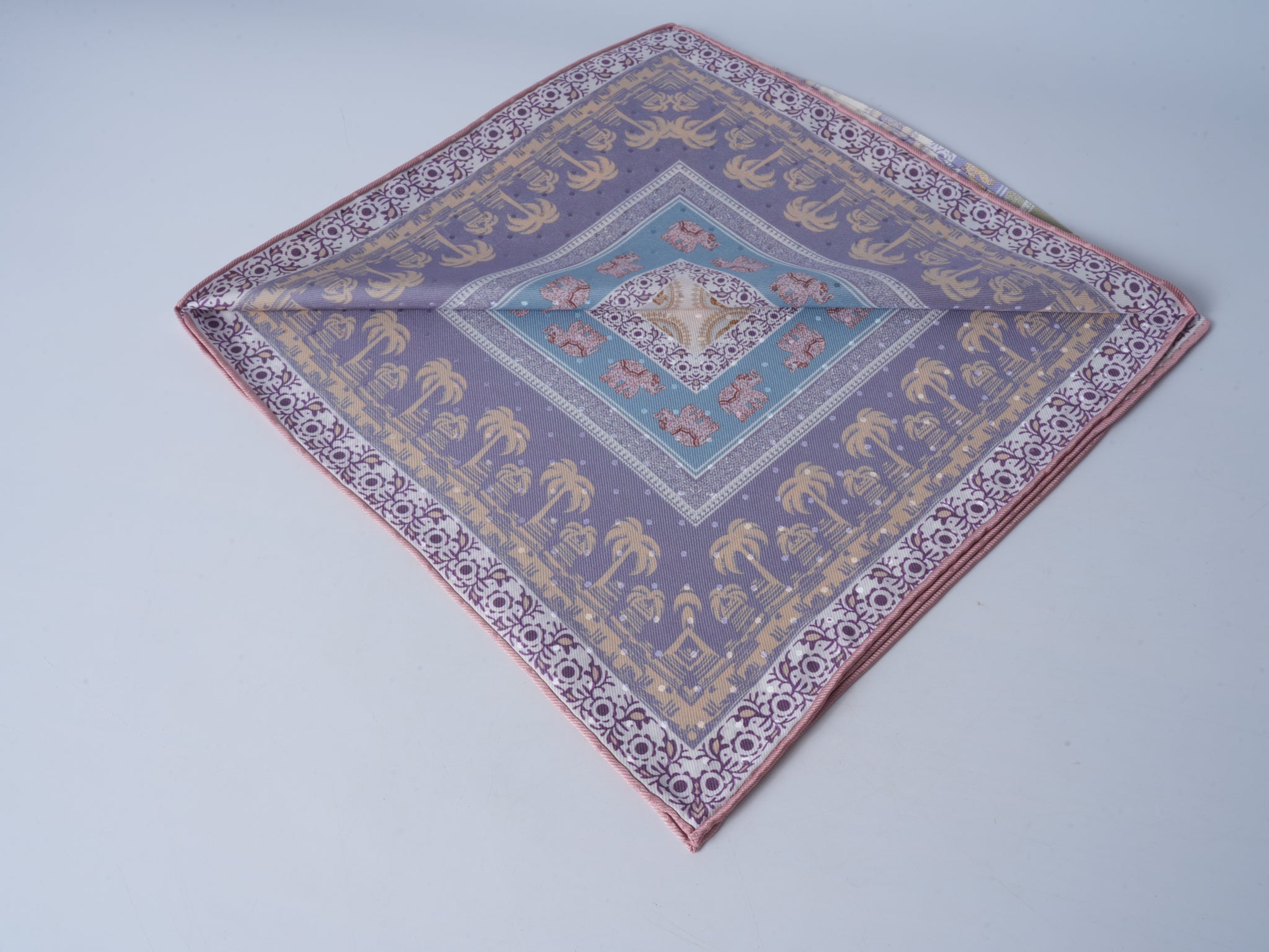 Silver Gray Double-Sided Jacquard Silk Scarf