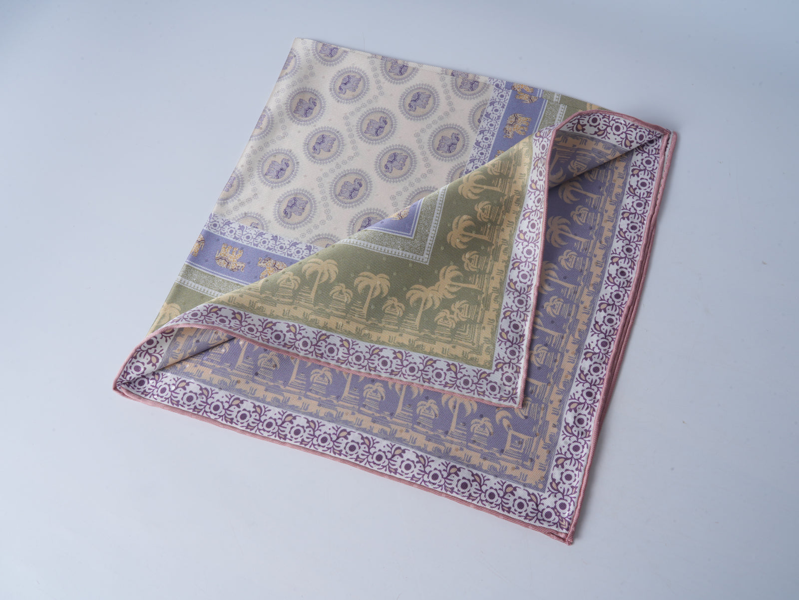 Silver Gray Double-Sided Jacquard Silk Scarf