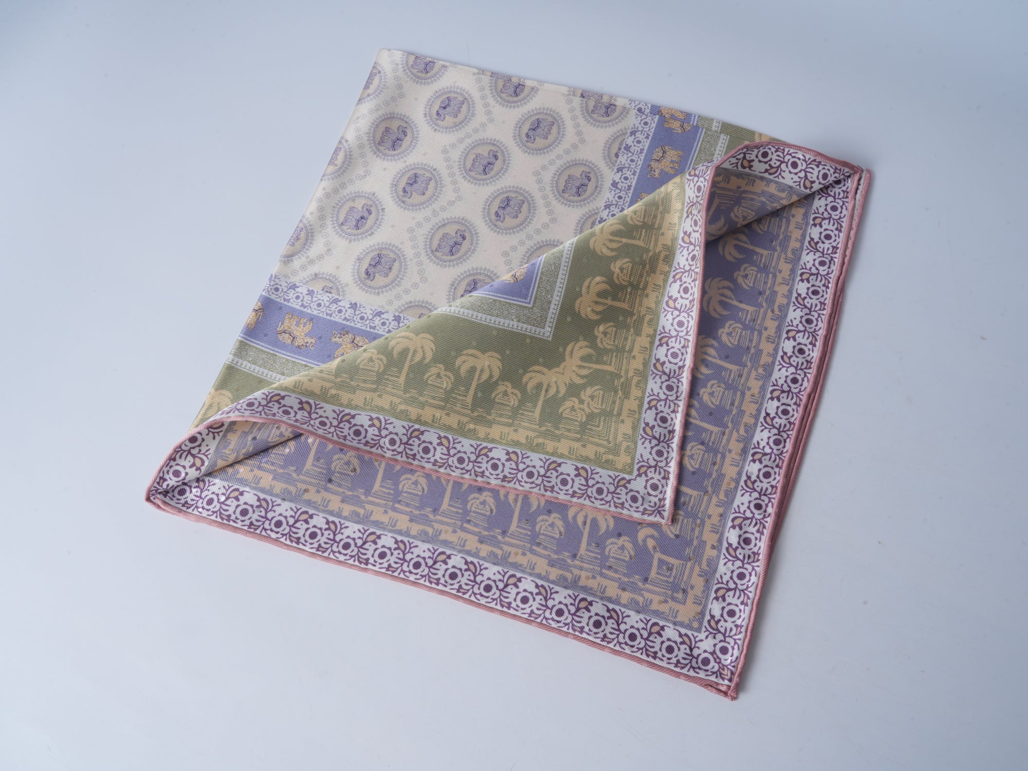 Silver Gray Double-Sided Jacquard Silk Scarf