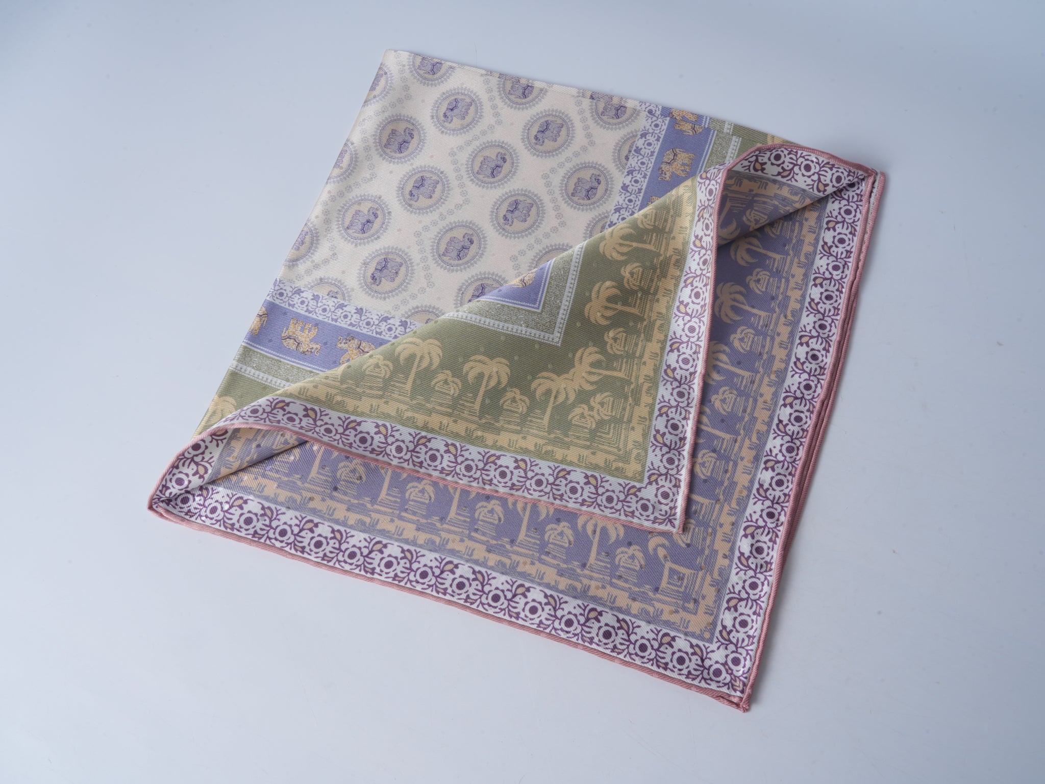 Silver Gray Double-Sided Jacquard Silk Scarf