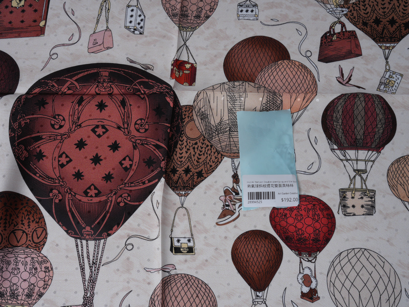 Hot Air Balloon Double-Sided Jacquard Silk Scarf