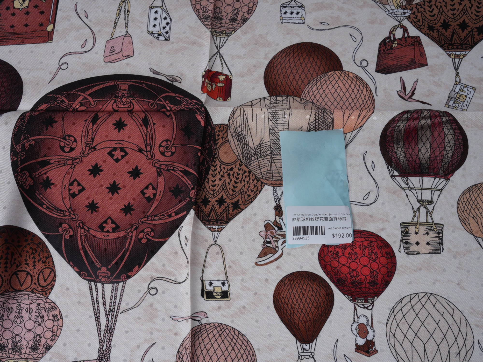 Hot Air Balloon Double-Sided Jacquard Silk Scarf