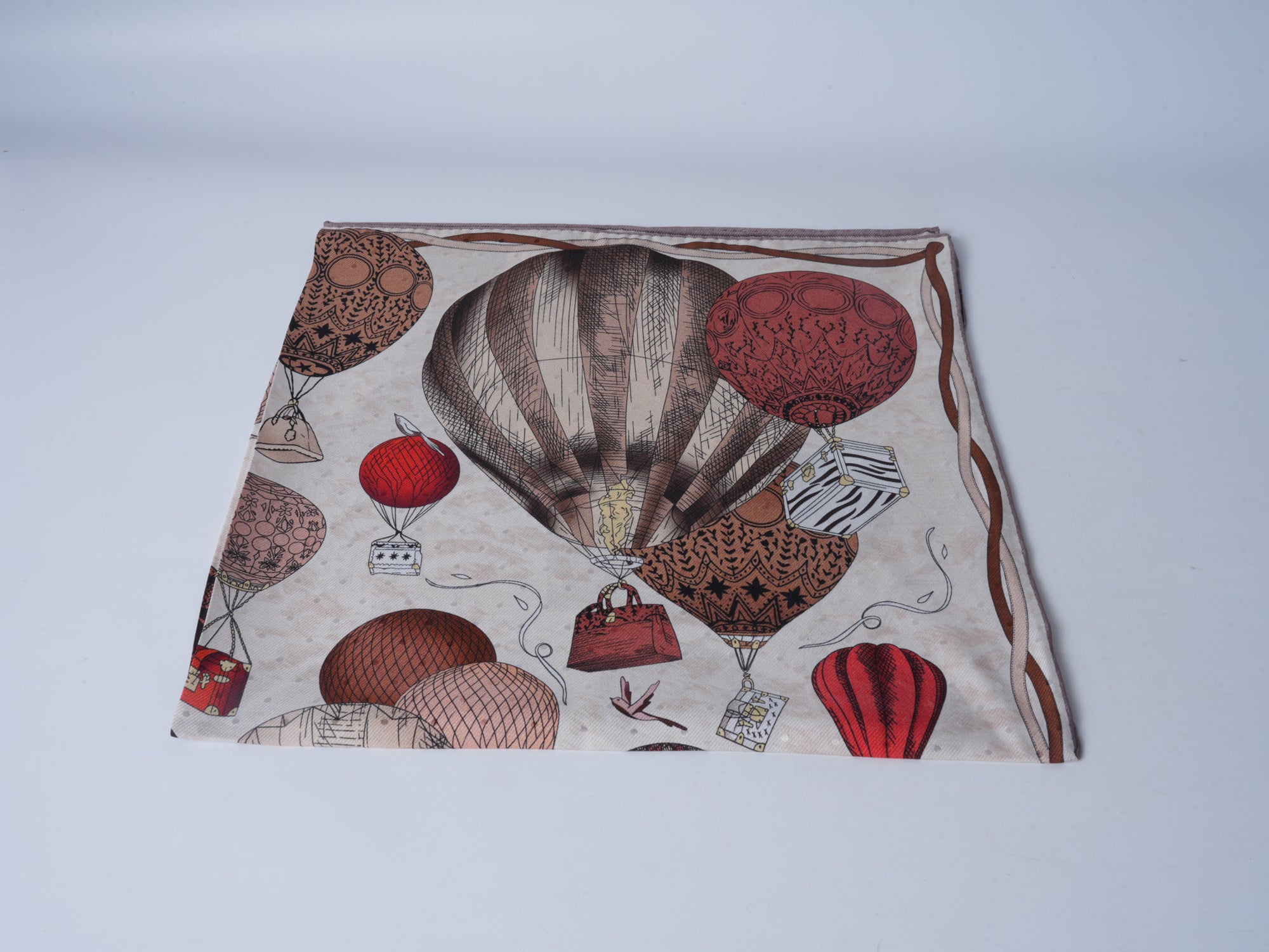 Hot Air Balloon Double-Sided Jacquard Silk Scarf