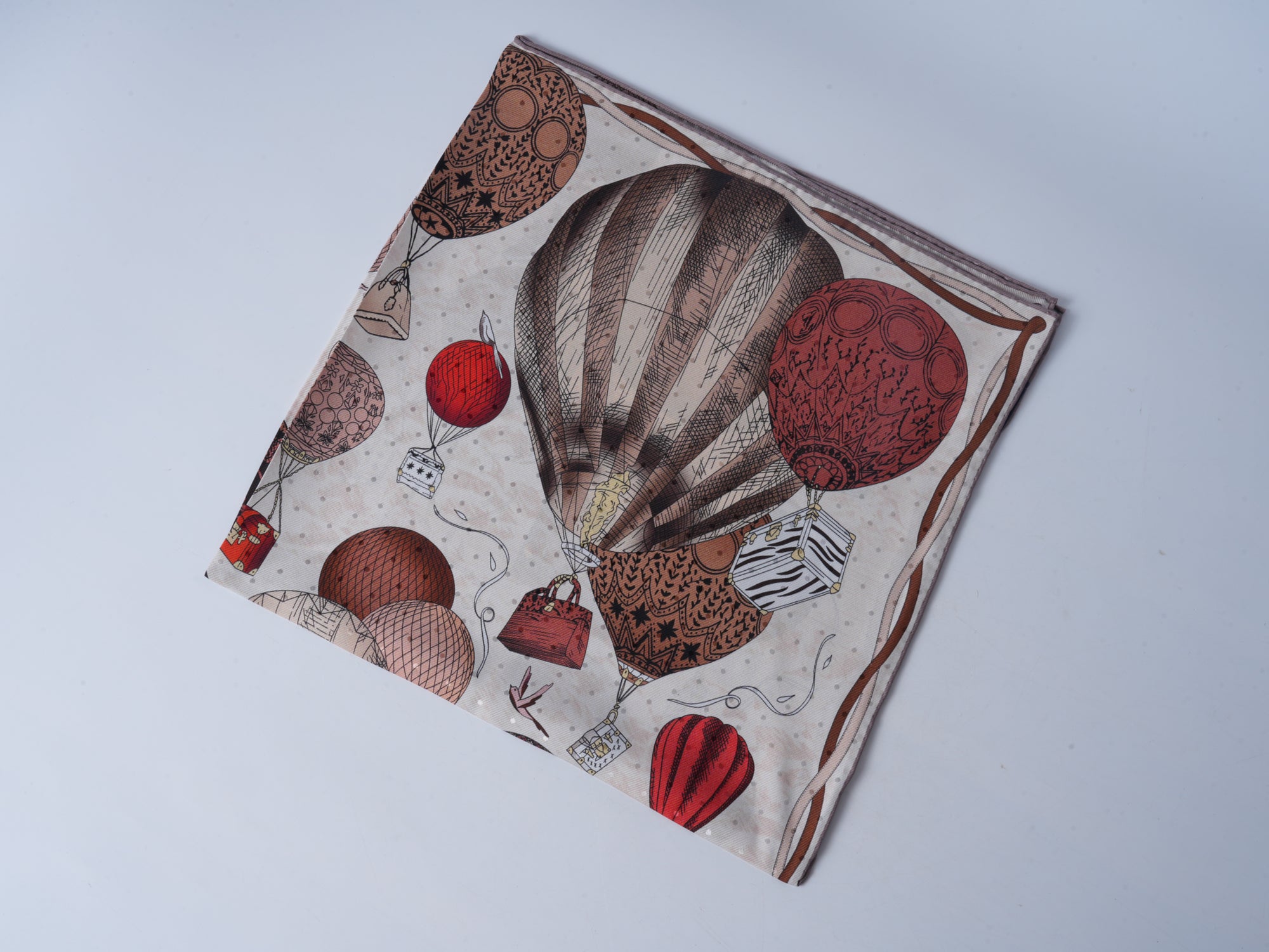 Hot Air Balloon Double-Sided Jacquard Silk Scarf