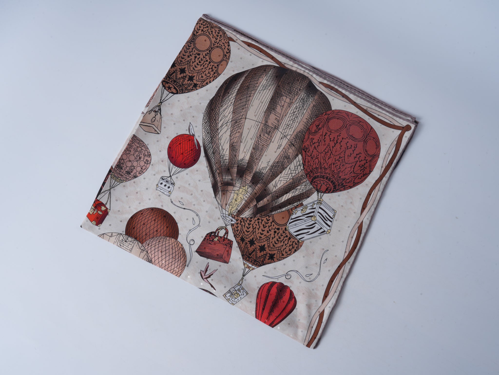 Hot Air Balloon Double-Sided Jacquard Silk Scarf