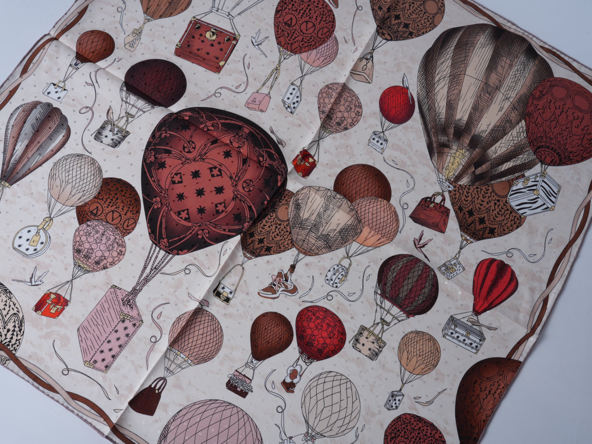 Hot Air Balloon Double-Sided Jacquard Silk Scarf