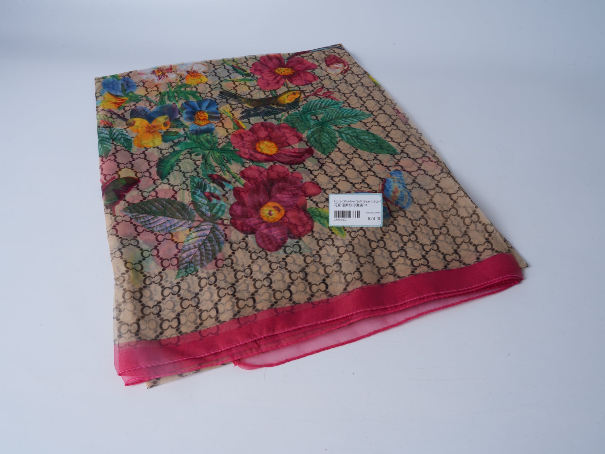 Floral Shadow Soft Beach Scarf