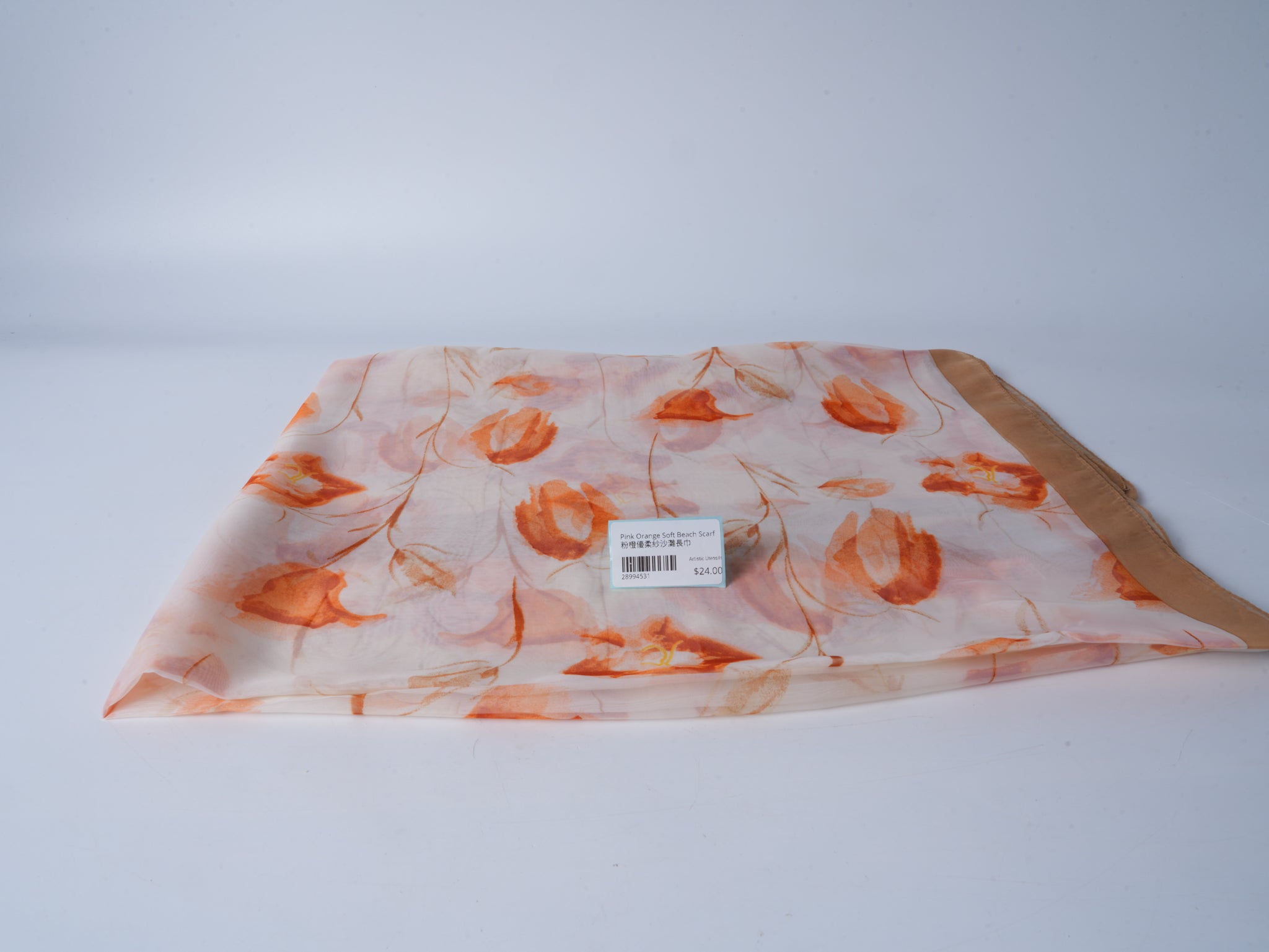 Pink Orange Soft Beach Scarf