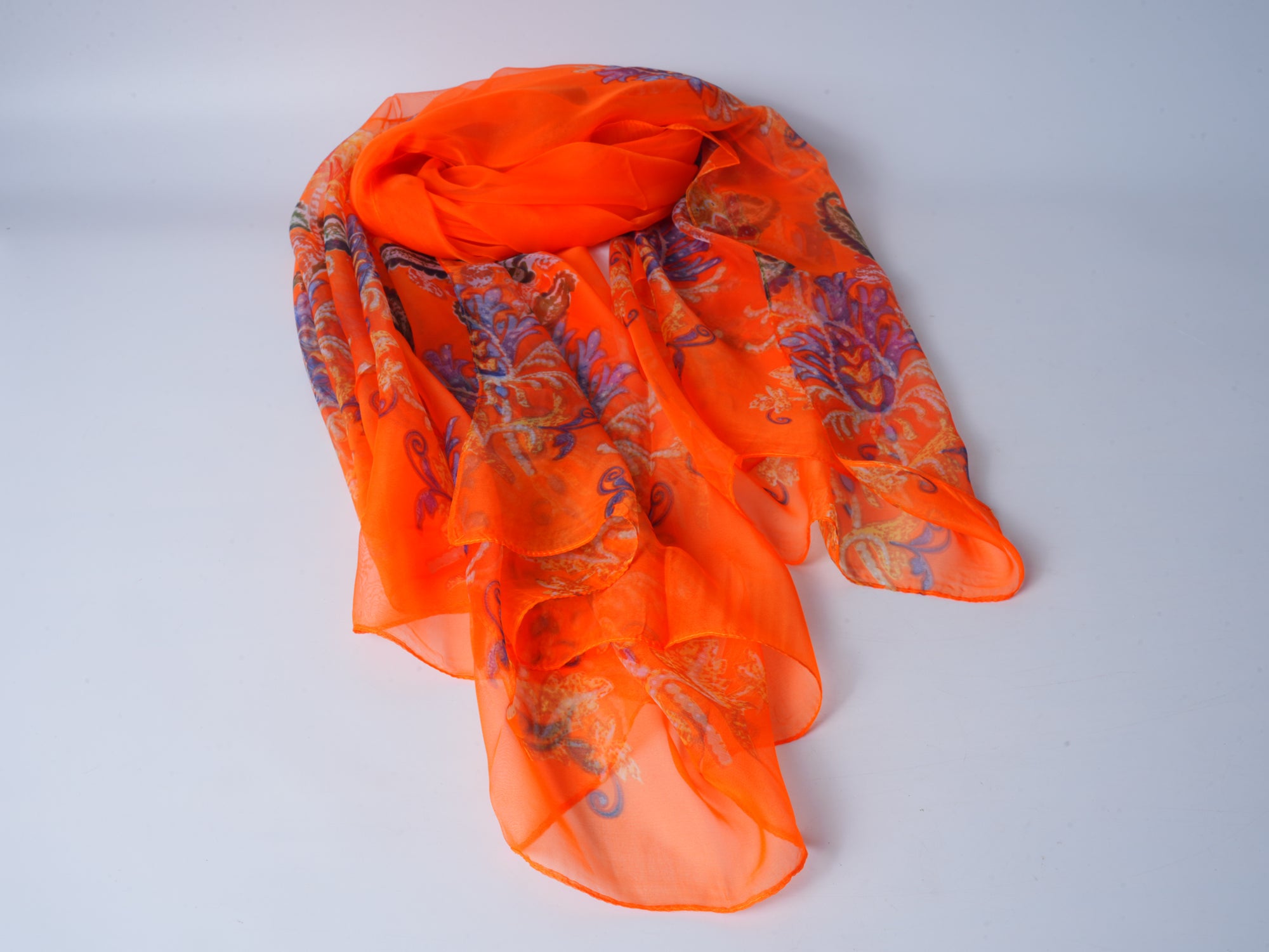 Vibrant Orange Soft Beach Scarf