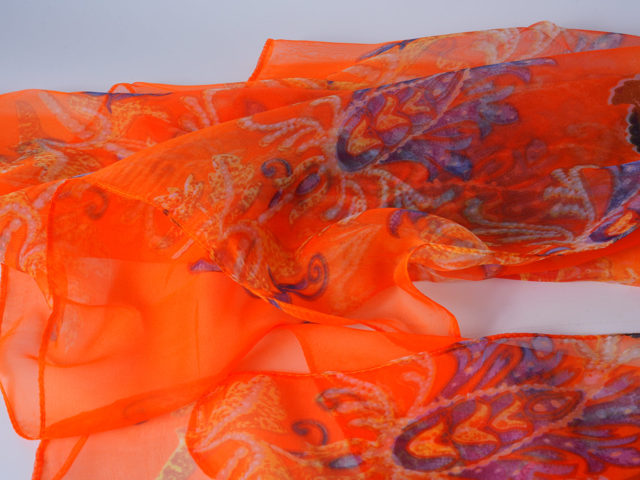Vibrant Orange Soft Beach Scarf