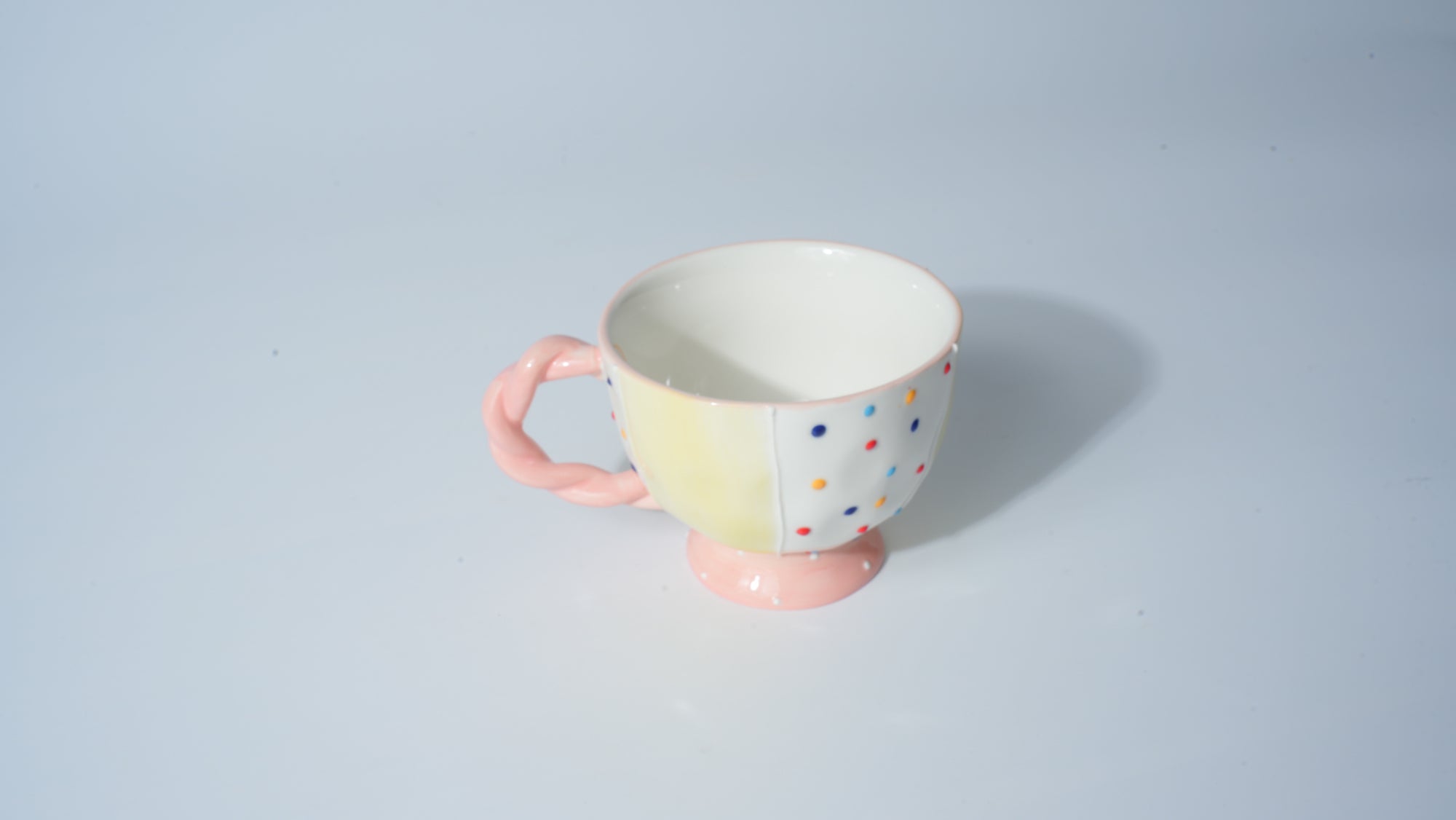 Yellow Polka-Dot Cartoon Cup