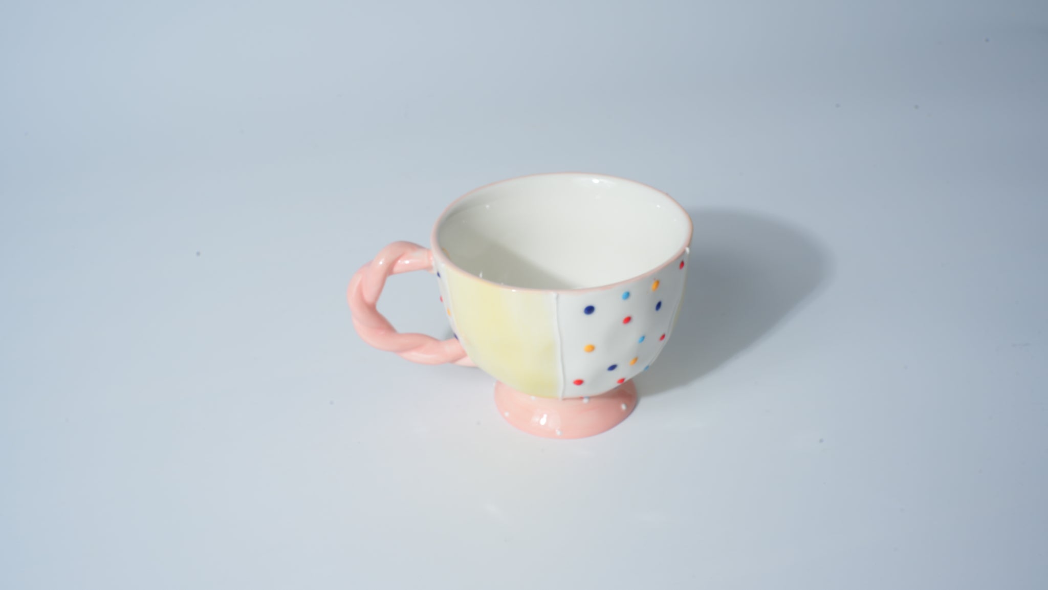 Yellow Polka-Dot Cartoon Cup