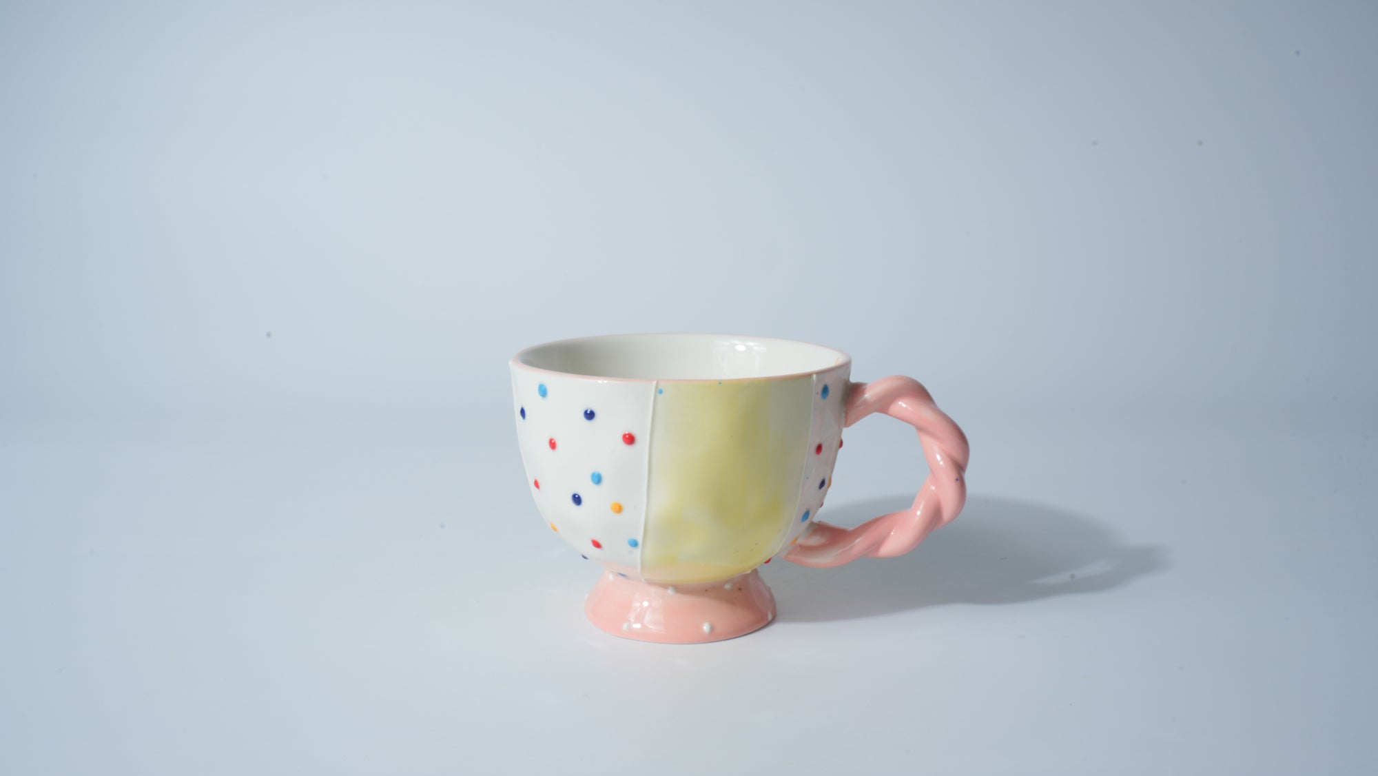 Yellow Polka-Dot Cartoon Cup