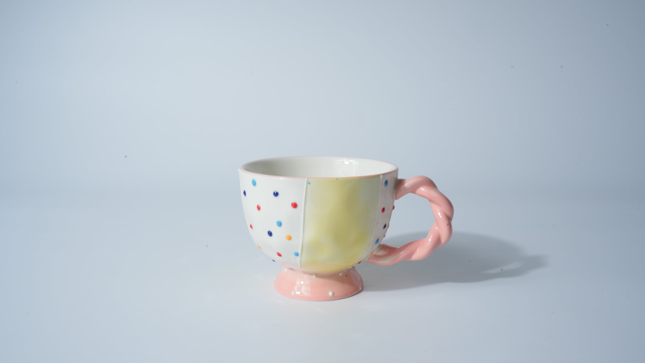 Yellow Polka-Dot Cartoon Cup