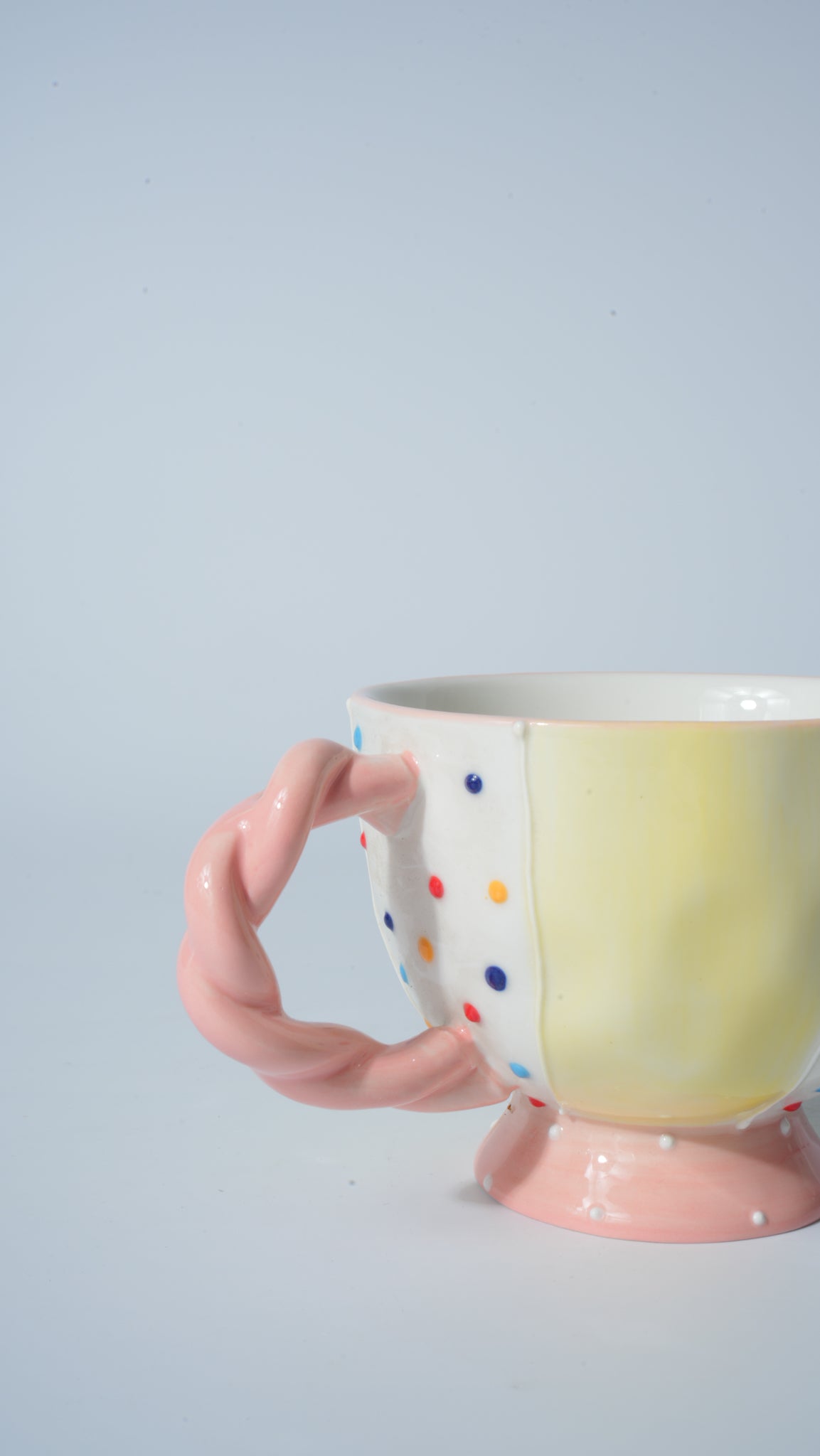 Yellow Polka-Dot Cartoon Cup
