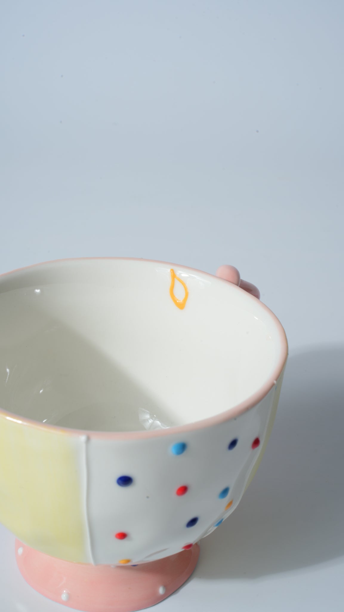 Yellow Polka-Dot Cartoon Cup