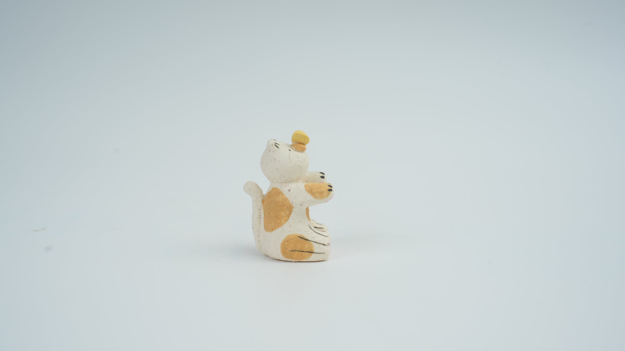 Small Animal Teasing Butterfly Figurine