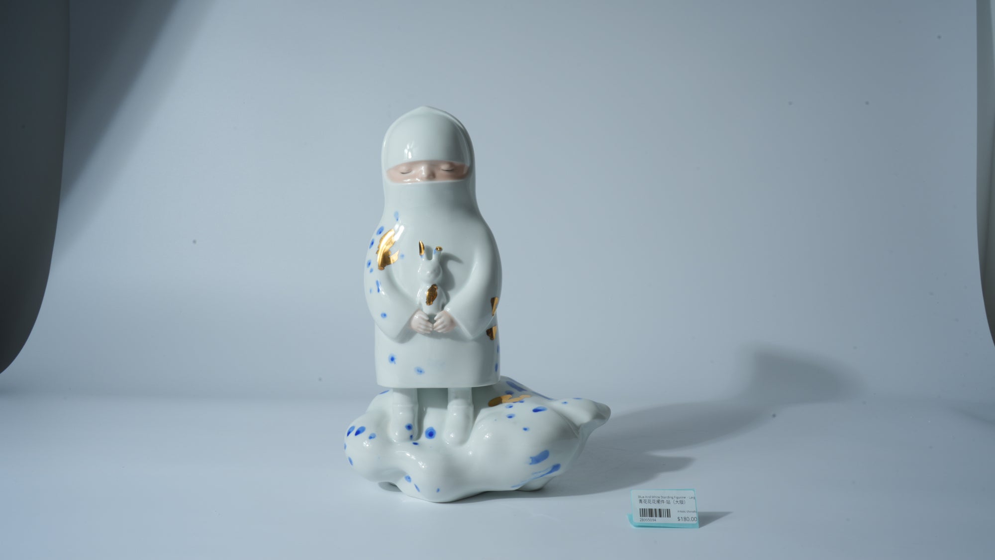 Blue and White Standing Figurine – Large