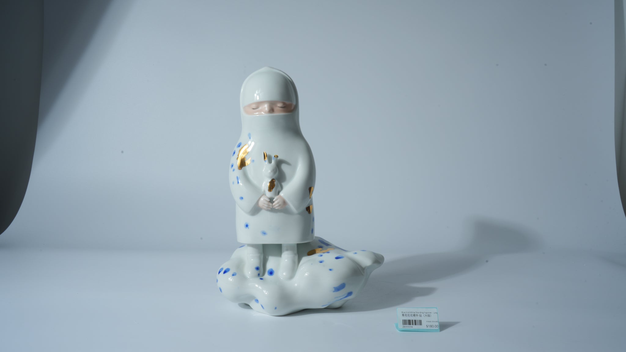 Blue and White Standing Figurine – Large