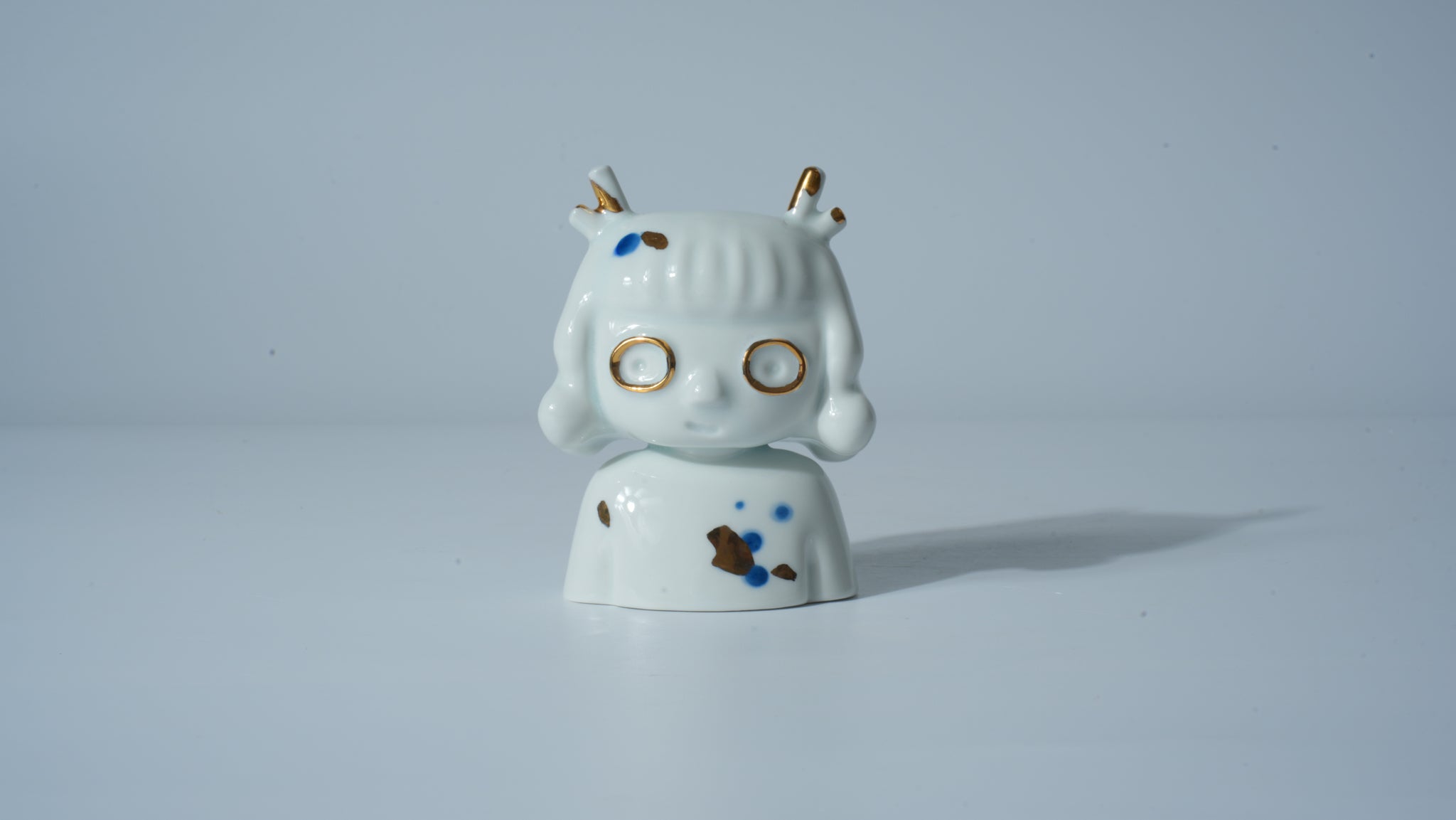 White Glazed Girl with Eyes