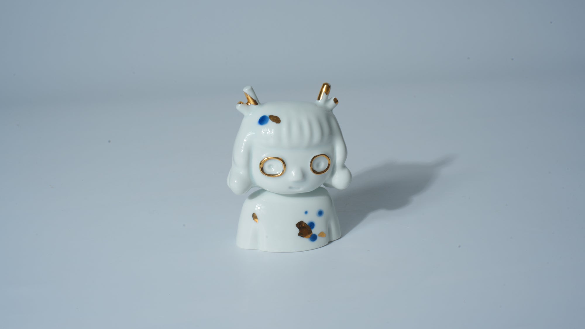 White Glazed Girl with Eyes