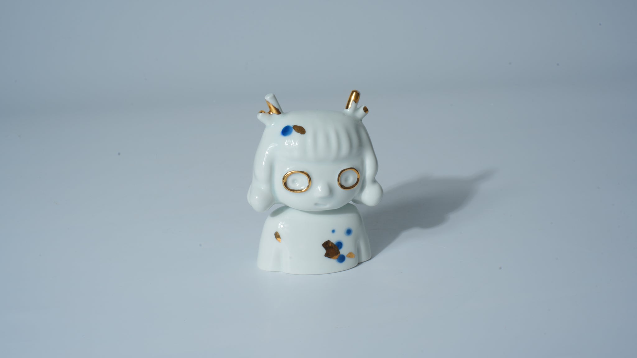 White Glazed Girl with Eyes