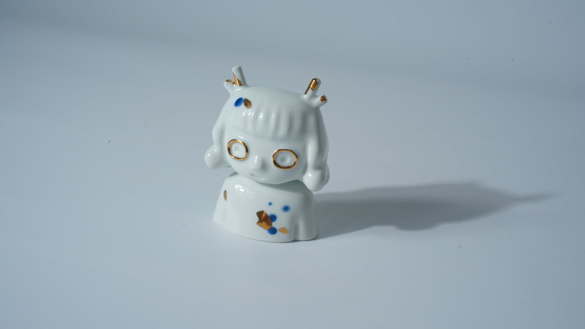 White Glazed Girl with Eyes