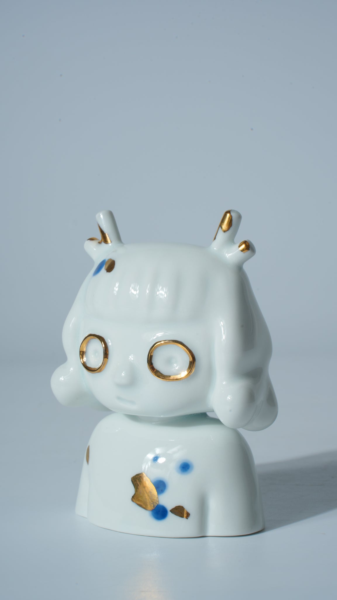 White Glazed Girl with Eyes