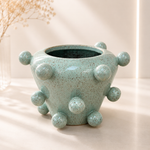 綠色泡泡陶瓷廣口花瓶