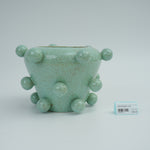 Green Bubble Ceramic Wide-Mouth Vase