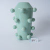 Green Bubble Ceramic Flat-Mouth Vase