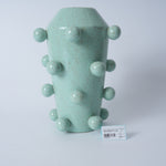 Green Bubble Ceramic Flat-Mouth Vase