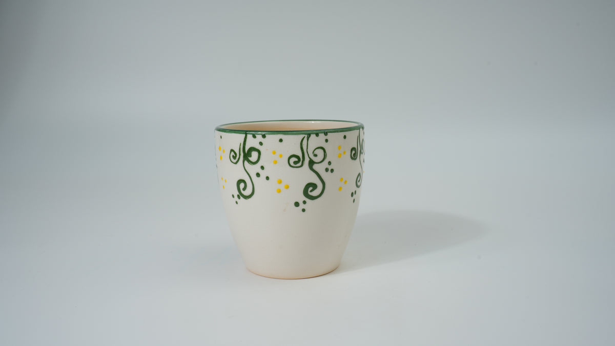 White Curled Leaf Ceramic Planter