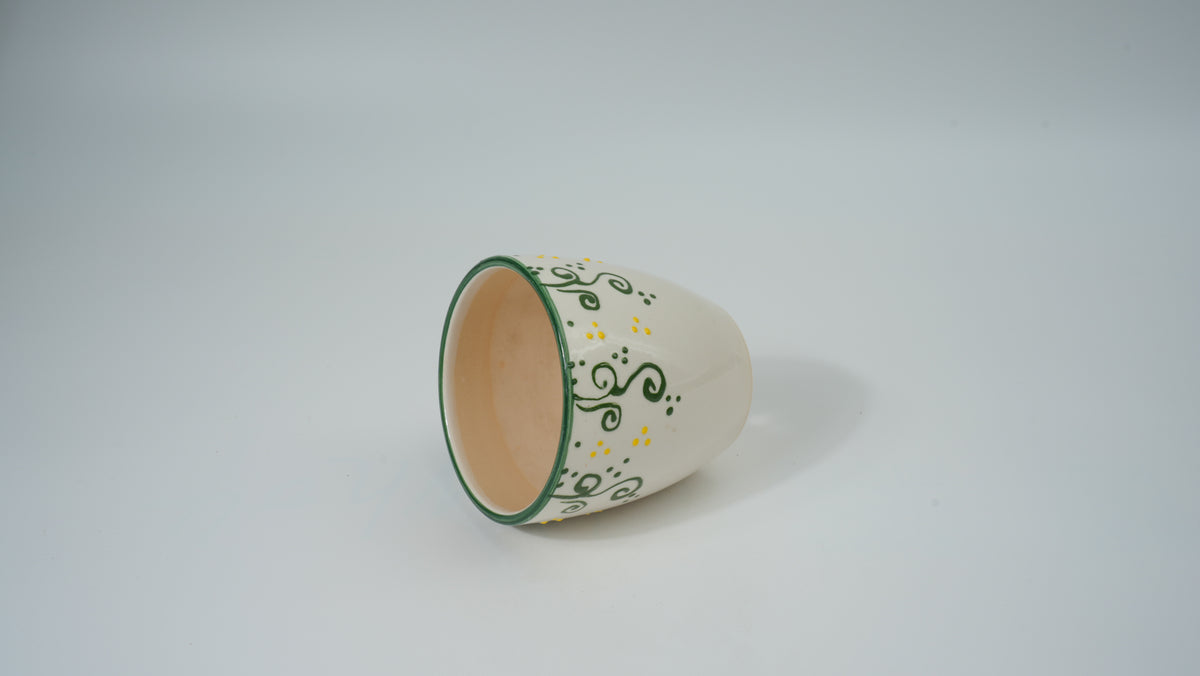 White Curled Leaf Ceramic Planter
