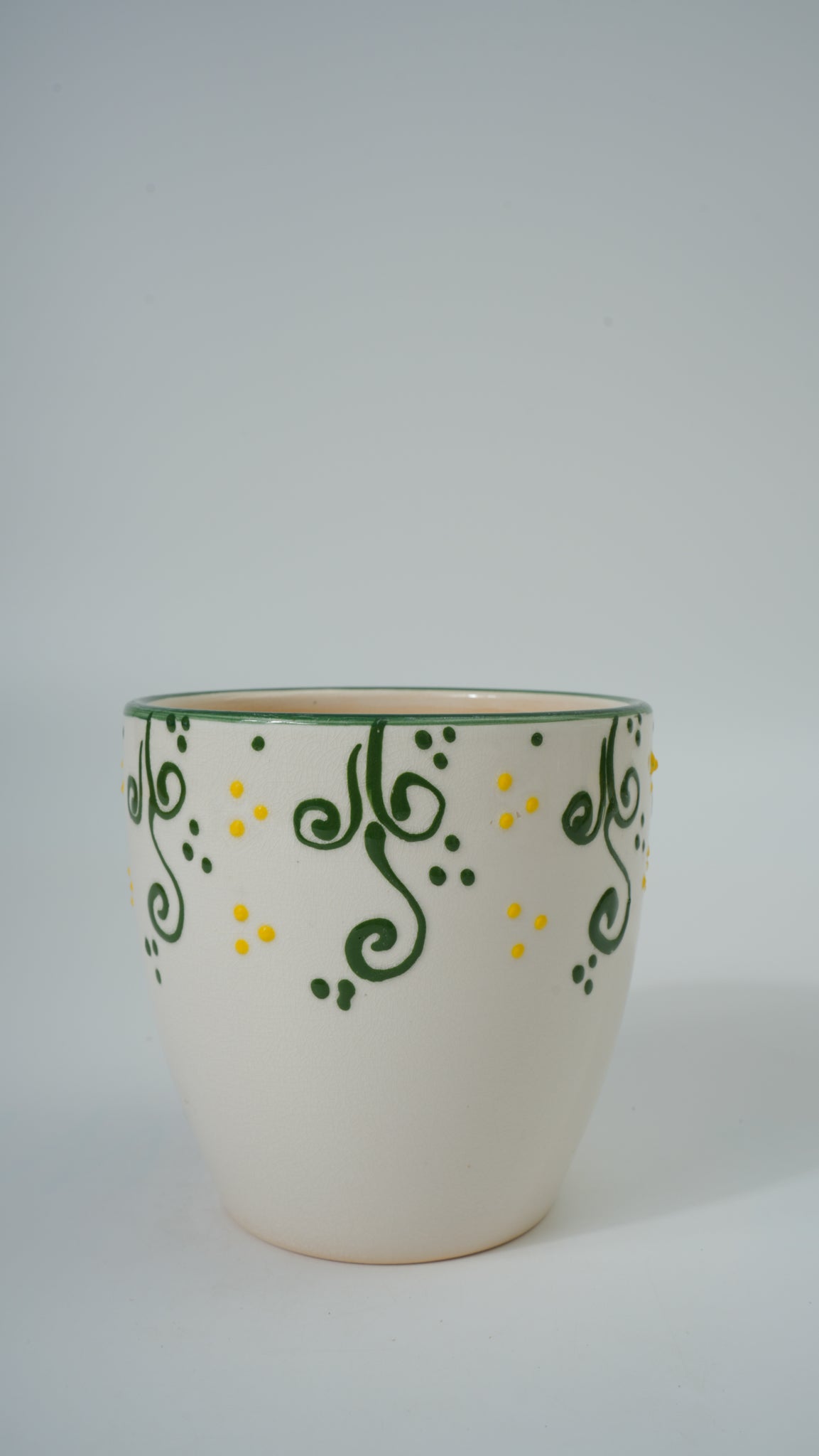 White Curled Leaf Ceramic Planter