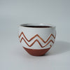 Ceramic White Base Red Mountain Pattern Planter