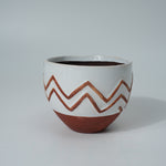 Ceramic White Base Red Mountain Pattern Planter