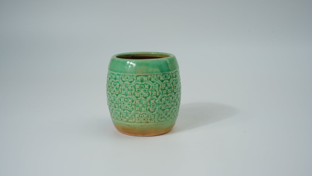 Ceramic Drum-Shaped Planter